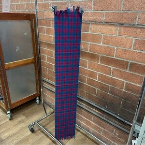 Plaid Blue and Red Scarf